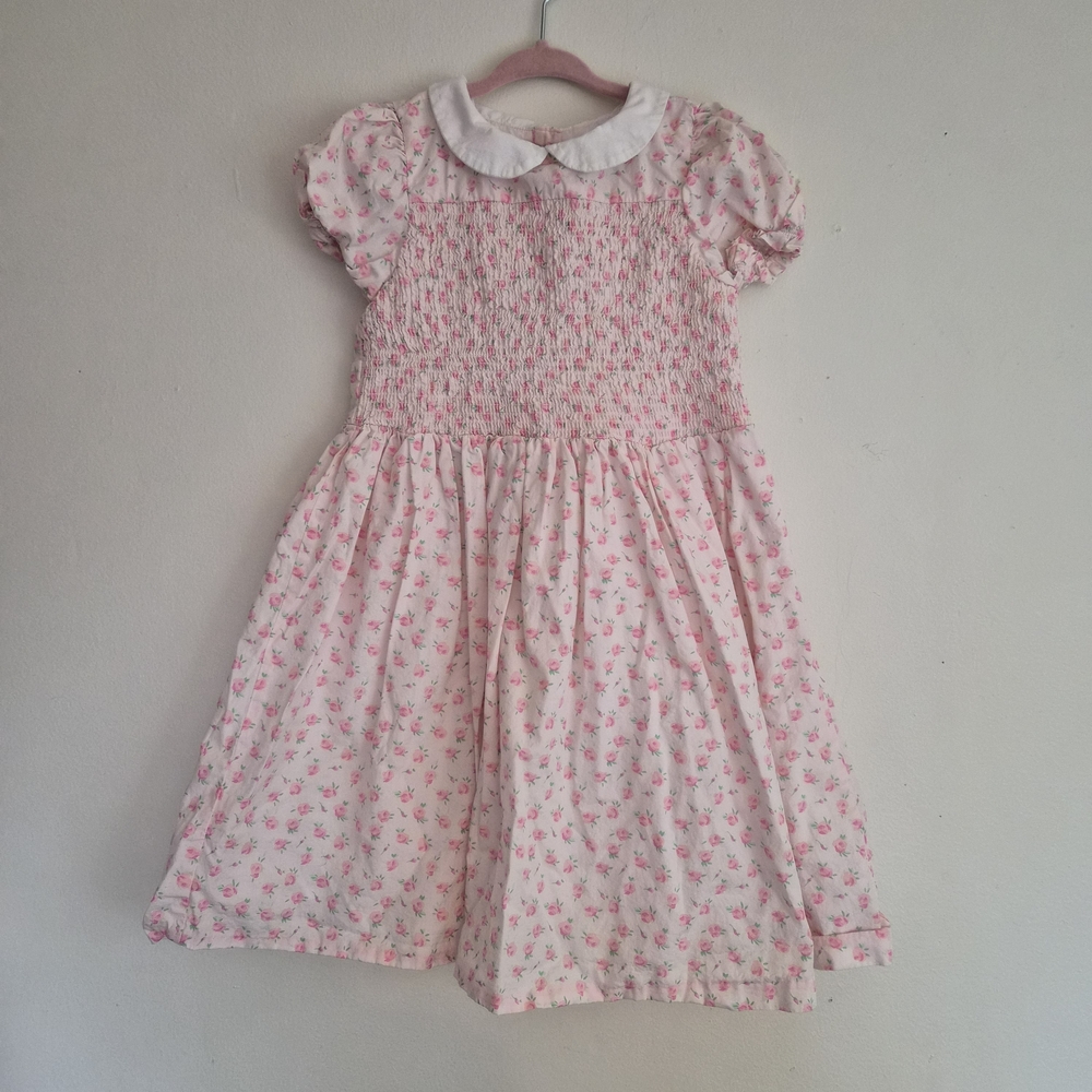 Janie and Jack Pink Floral Smocked Dress